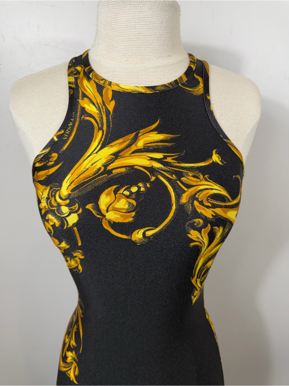 Versace Jeans Couture Baroque Print Bodycon Mini Dress Size 0 XS - Picture 9 of 14